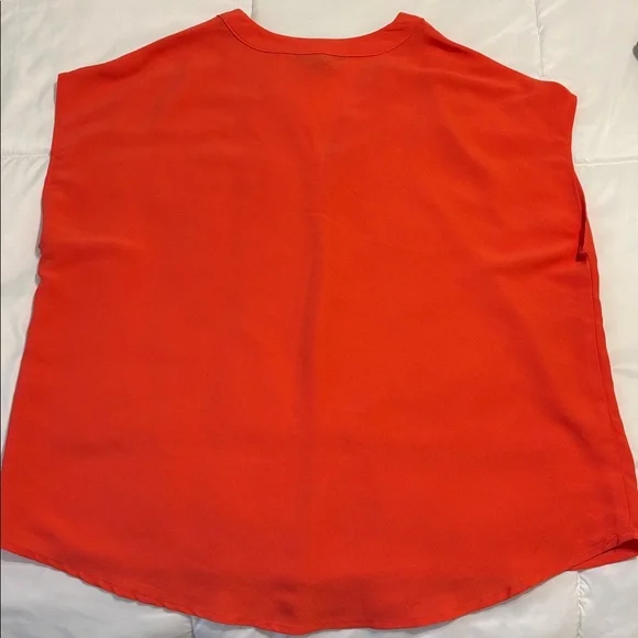 Banana Republic Women's Bold Orange Coral colored Blouse - Picture 3 of 5